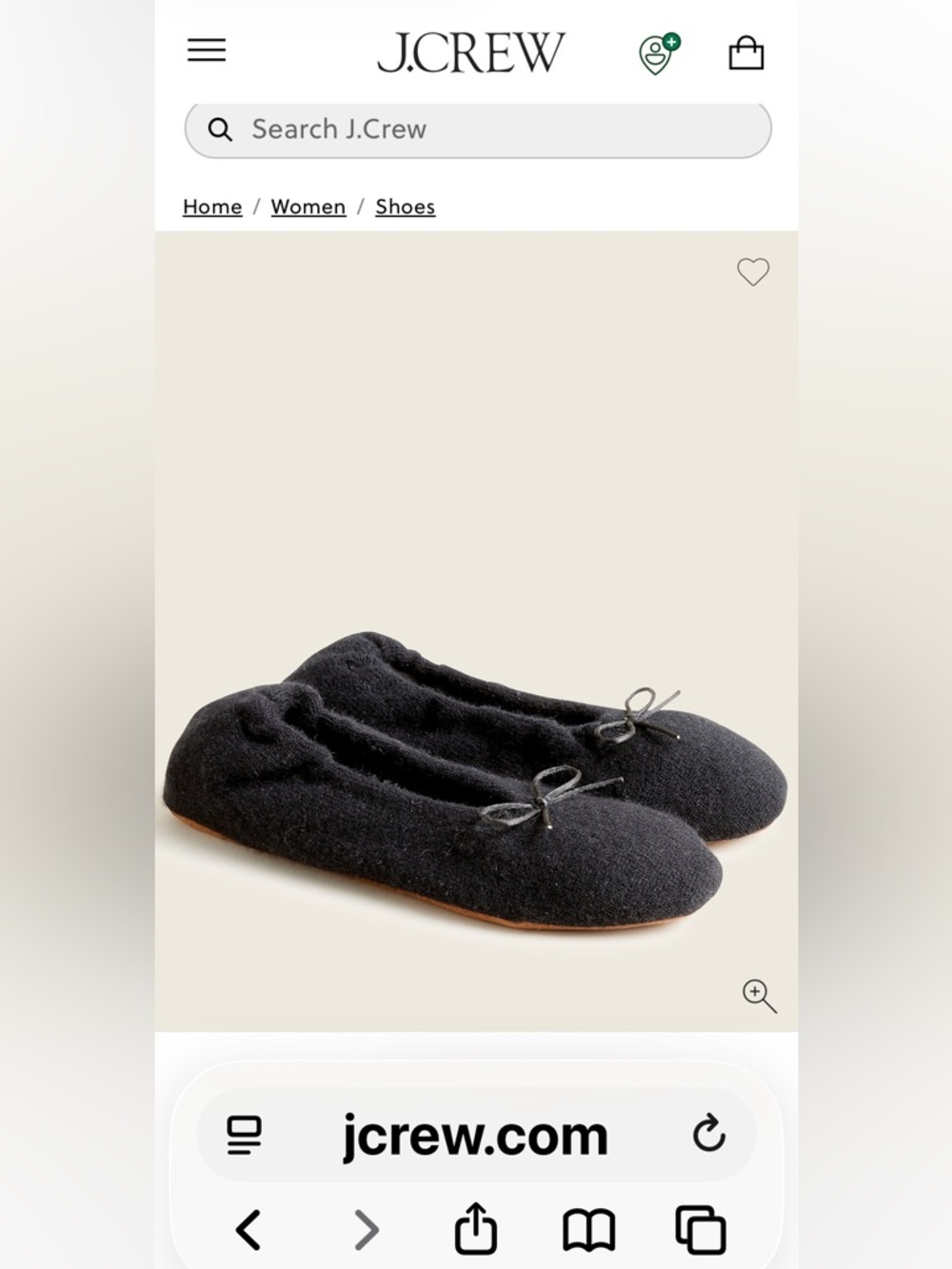 J. Crew Black Cashmere Stretchy Ballet Slippers Soft & Luxurious NWT Size W 6M